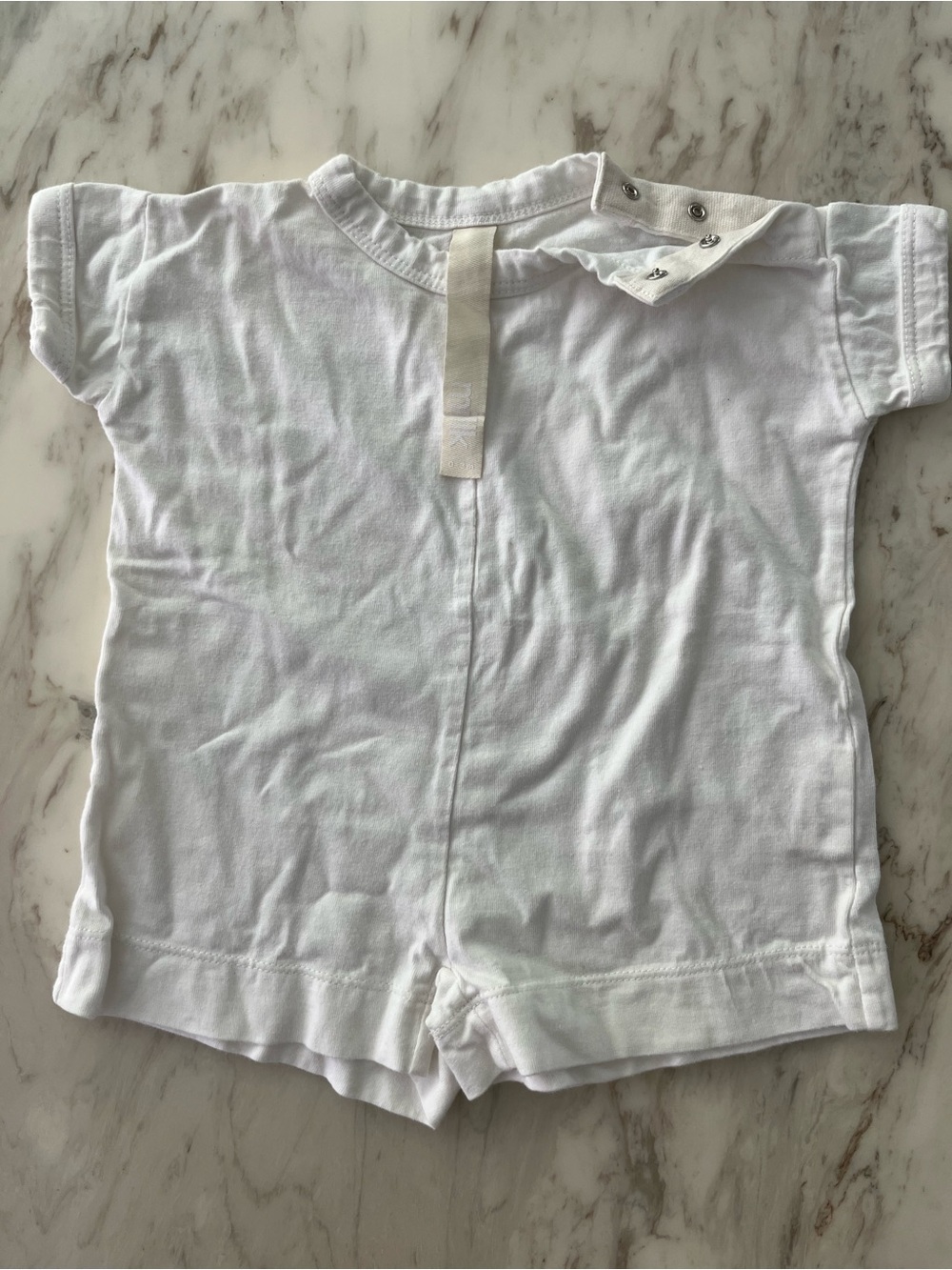 White Short Sleeve Baby One-Piece
